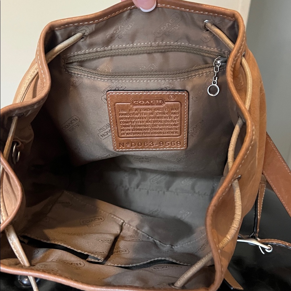 Vintage Coach Leather Buckle Backpack Bag - Picture 9 of 16
